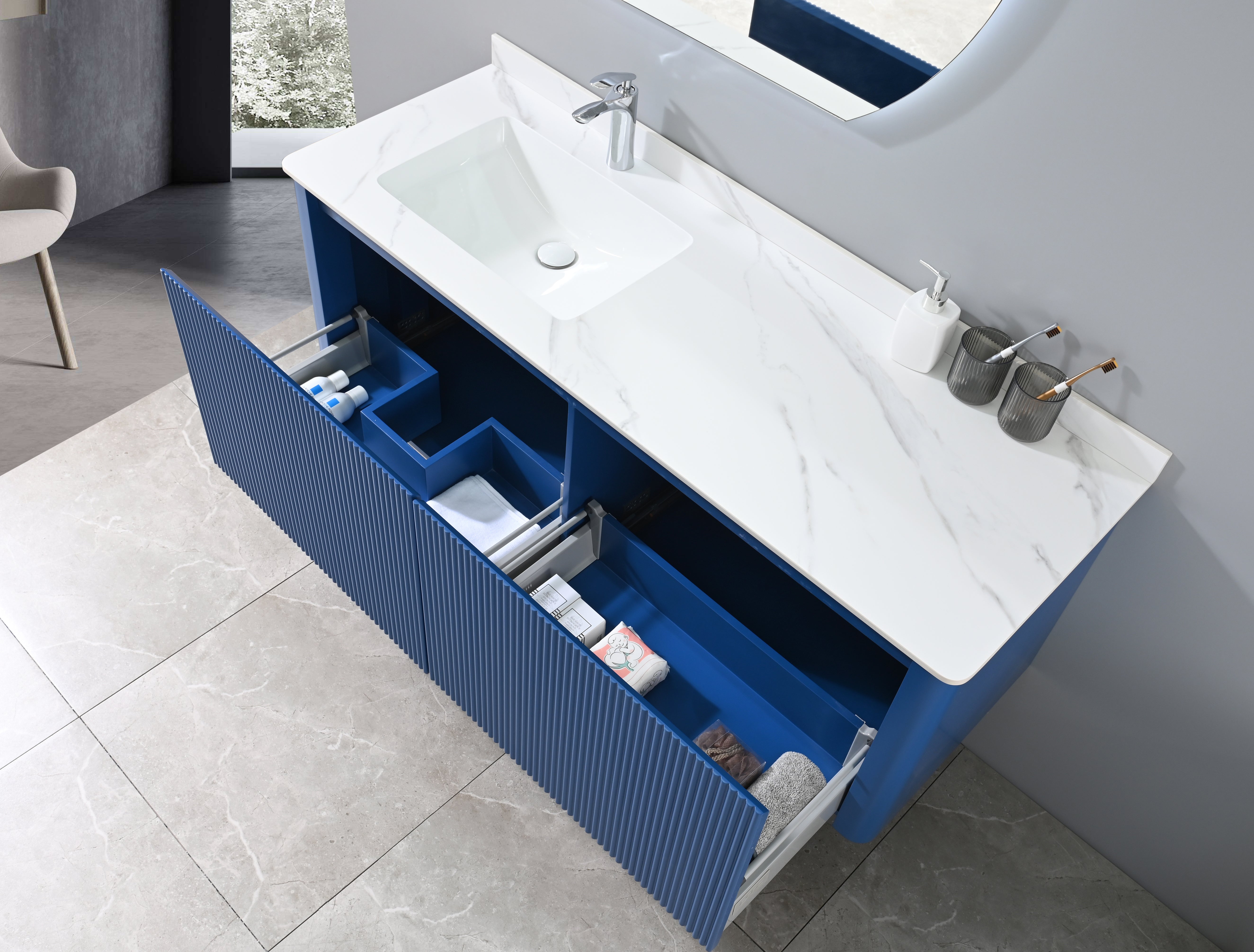 Vanité-Lavabo Eleganza 55" Bleu